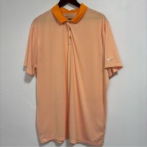 Nike Golf Standard Fit Dri Fit Polo Short Sleeve Orange Stripe Men's XXL 2XL
